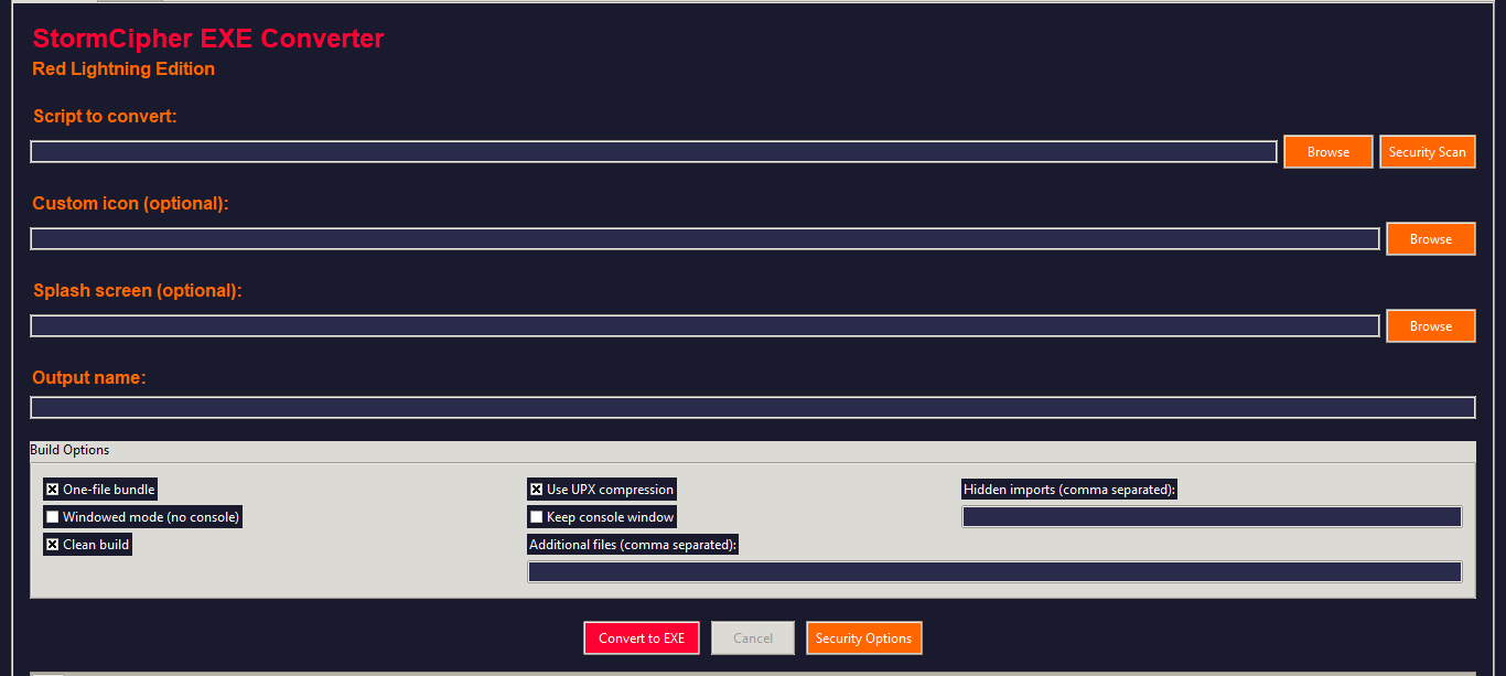 StormCipher Interface